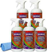 FOLEX Hardwood, Laminate, Tile, Hard Surface & Floor Cleaner with Reusable Cleaning Cloth, Fresh Almond Scent, Residue and Streak Free - 5 Pack