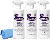 FOLEX Instant Carpet Spot Remover 32 oz – Powerful Stain Remover for Carpets, Upholstery & Rugs – Eliminates Pet Stains, Grease, Red Wine, Food, Makeup & More – With Reusable Cleaning Cloth - 3 Pack