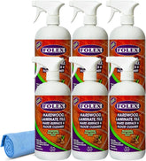 FOLEX Hardwood, Laminate, Tile, Hard Surface & Floor Cleaner with Reusable Cleaning Cloth, Fresh Almond Scent, Residue and Streak Free - 6 Pack