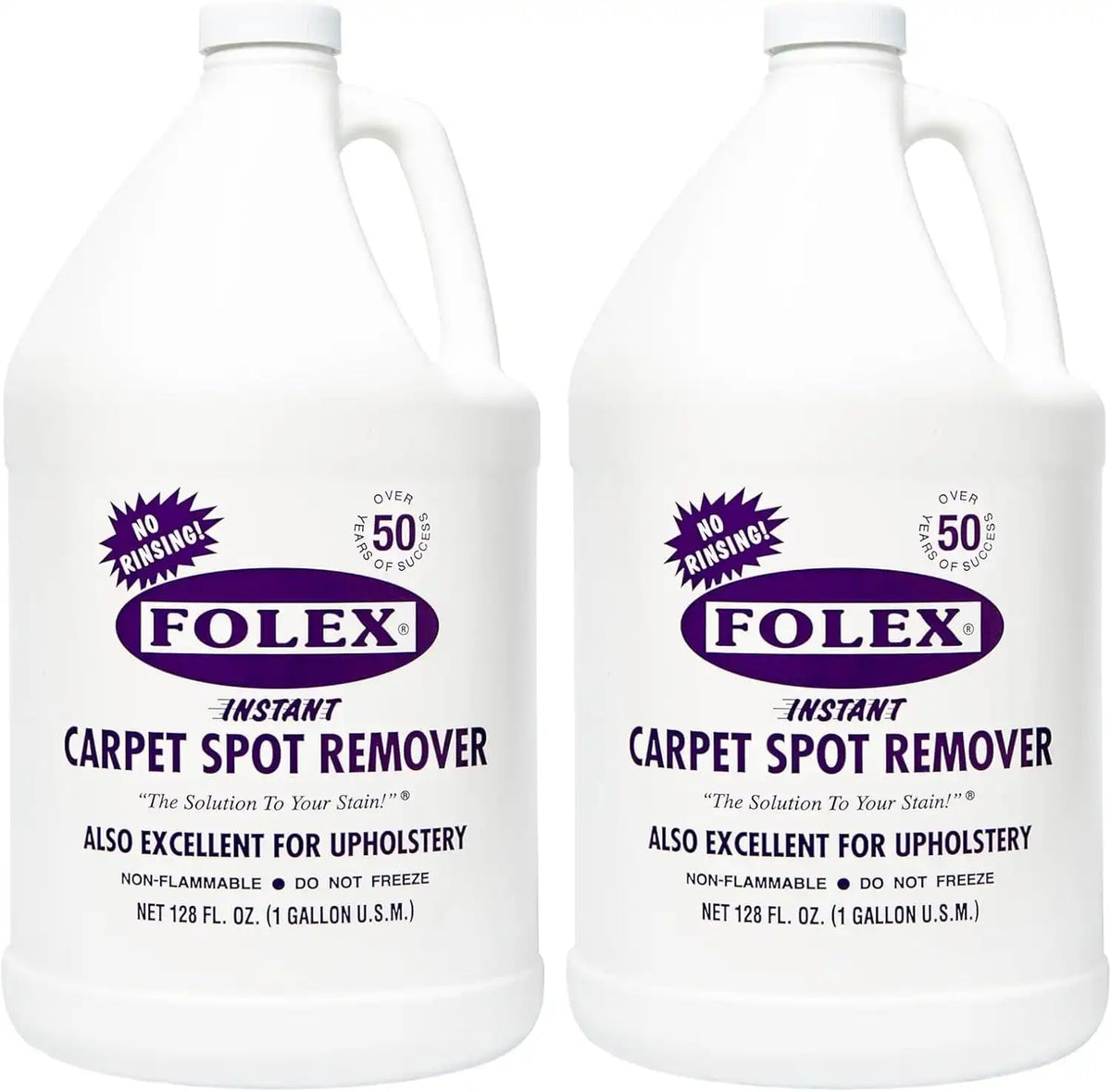 FOLEX 128 oz Instant Carpet Spot Remover Carpet Cleaner Gallon Refill - Removes Pet Accidents, Grease, Red Wine and More - 2 Pack