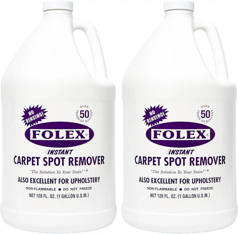 FOLEX 128 oz Instant Carpet Spot Remover Carpet Cleaner Gallon Refill - Removes Pet Accidents, Grease, Red Wine and More - 2 Pack