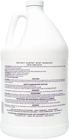 FOLEX Instant Carpet Spot Remover 128 oz - Powerful Stain Remover for Carpets, Upholstery & Rugs - Eliminates Pet Stains, Grease, Red Wine, Food, Makeup & More - With Reusable Cleaning Cloth - 1 Pack
