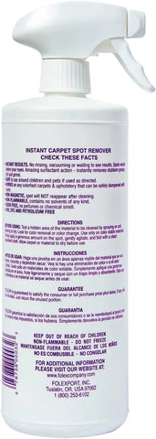 FOLEX Instant Carpet Spot Remover 32 oz – Powerful Stain Remover for Carpets, Upholstery & Rugs – Eliminates Pet Stains, Grease, Red Wine, Food, Makeup & More – With Reusable Cleaning Cloth - 6 Pack