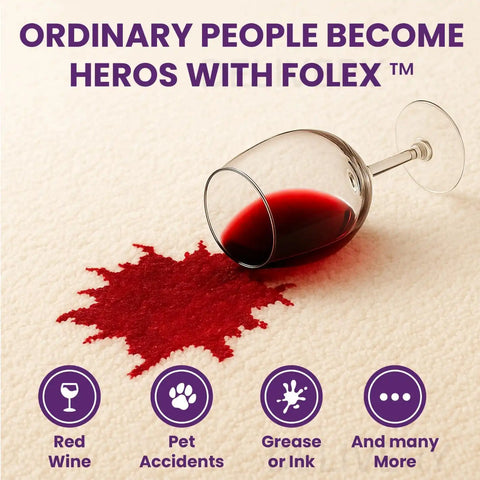 FOLEX Instant Carpet Spot Remover 32 oz – Powerful Stain Remover for Carpets, Upholstery & Rugs – Eliminates Pet Stains, Grease, Red Wine, Food, Makeup & More – With Reusable Cleaning Cloth - 4 Pack