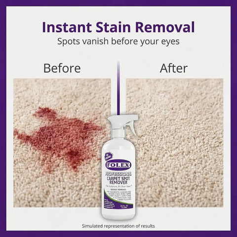 FOLEX - Professional Carpet Cleaner Spray 34 oz - Pet Stain Removal - Instant Stain Removal - No Rinsing Required - Safe for Pets - Works on All Fabrics